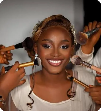 Bridal makeup with soft glam eyes